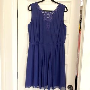 Lace Detail Dress, Navy